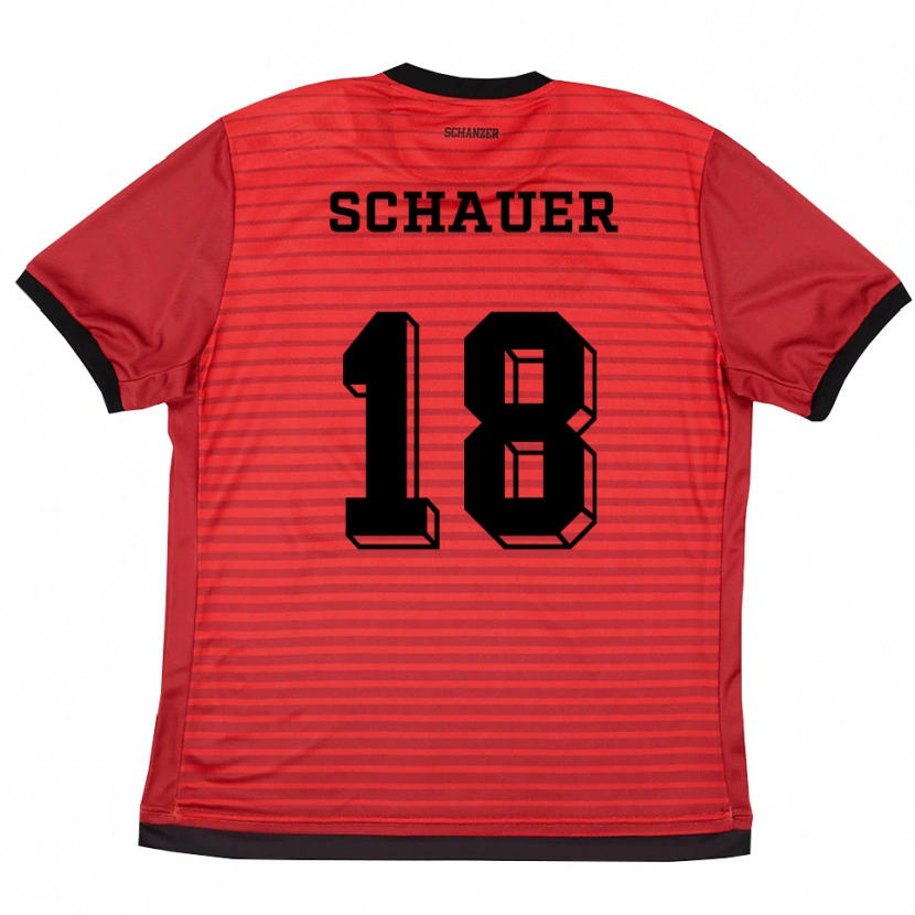 Danxen Herren Sarah Schauer #18 Rot Schwarz Heimtrikot Trikot 2025/26 T-Shirt Österreich