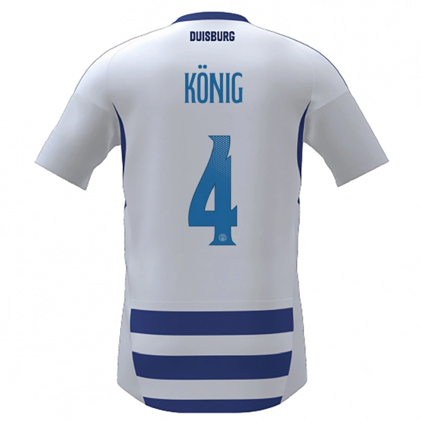 Danxen Herren Nathaniel König #4 Weiß Blau Heimtrikot Trikot 2025/26 T-Shirt Österreich