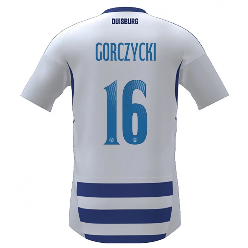 Danxen Herren Adrian Gorczycki #16 Weiß Blau Heimtrikot Trikot 2025/26 T-Shirt Österreich