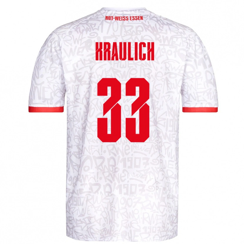 Danxen Herren Tobias Kraulich #33 Weiß Rot Heimtrikot Trikot 2025/26 T-Shirt Österreich