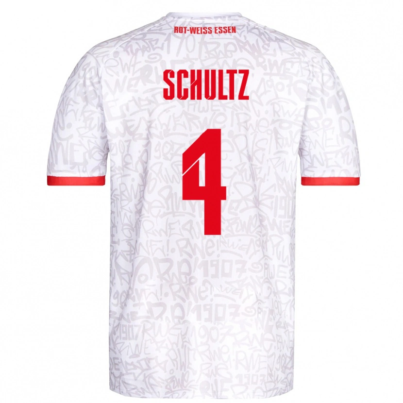 Danxen Herren Michael Schultz #4 Weiß Rot Heimtrikot Trikot 2025/26 T-Shirt Österreich