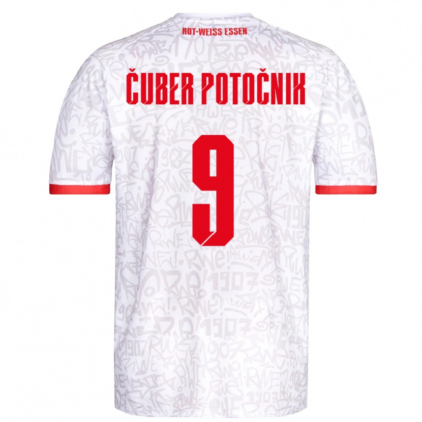 Danxen Herren Jaka Cuber Potocnik #9 Weiß Rot Heimtrikot Trikot 2025/26 T-Shirt Österreich