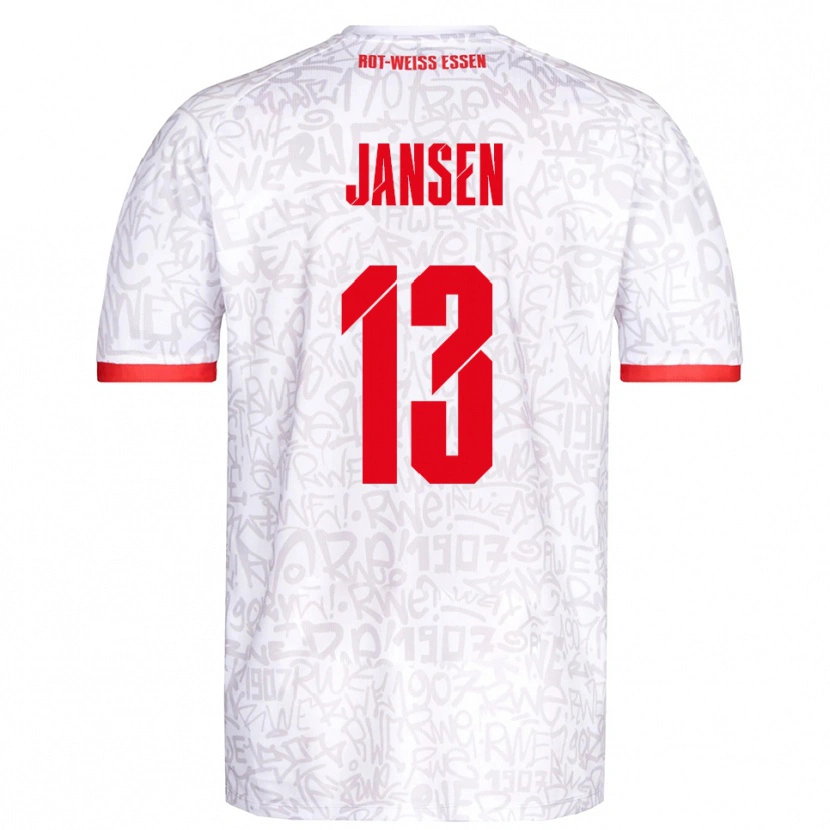 Danxen Herren Joshua Jansen #13 Weiß Rot Heimtrikot Trikot 2025/26 T-Shirt Österreich