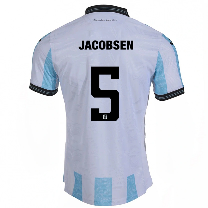 Danxen Herren Thore Jacobsen #5 Weiß Himmelblau Heimtrikot Trikot 2025/26 T-Shirt Österreich