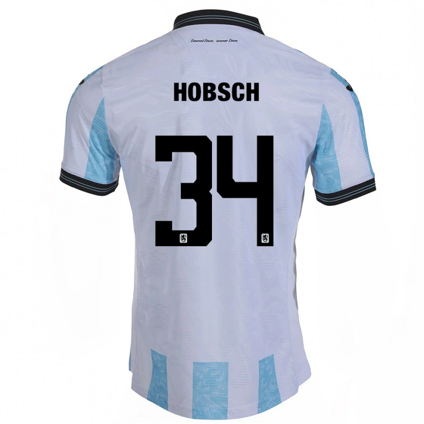 Danxen Herren Patrick Hobsch #34 Weiß Himmelblau Heimtrikot Trikot 2025/26 T-Shirt Österreich