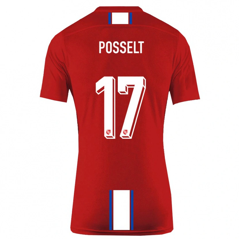 Danxen Herren John Posselt #17 Rot Weiß Heimtrikot Trikot 2025/26 T-Shirt Österreich
