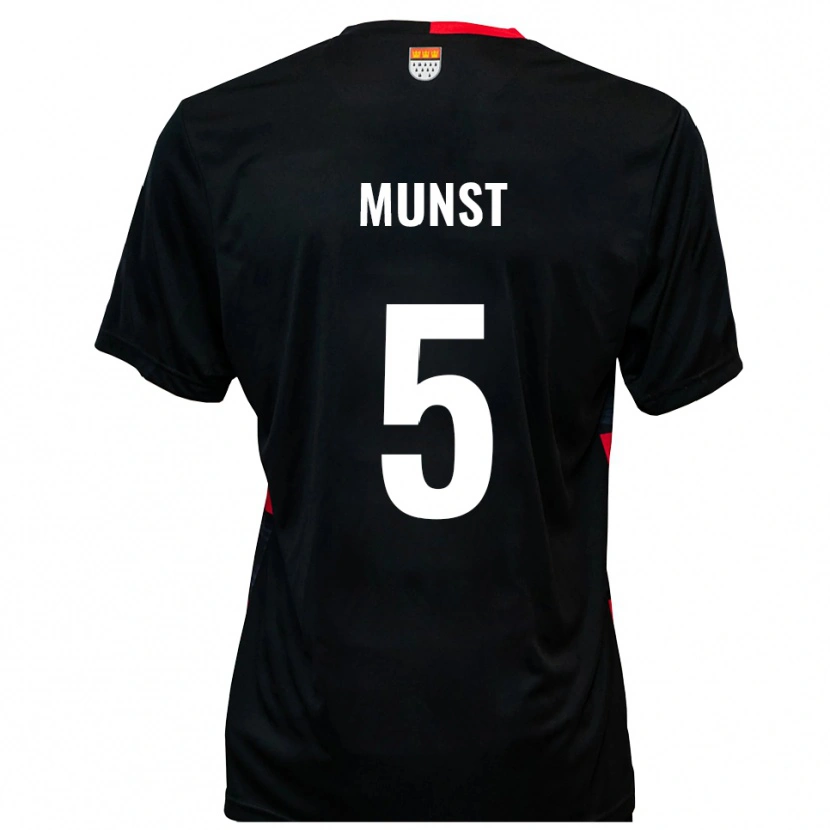 Danxen Herren Leonhard Münst #5 Schwarz Rot Heimtrikot Trikot 2025/26 T-Shirt Österreich