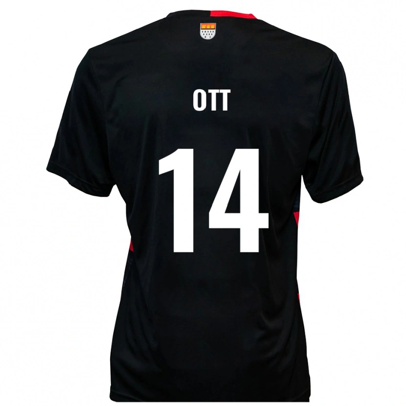 Danxen Herren Raphael Ott #14 Schwarz Rot Heimtrikot Trikot 2025/26 T-Shirt Österreich