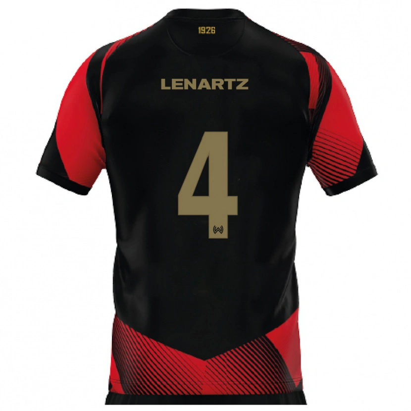 Danxen Herren Oskar Lenartz #4 Schwarz Rot Heimtrikot Trikot 2025/26 T-Shirt Österreich