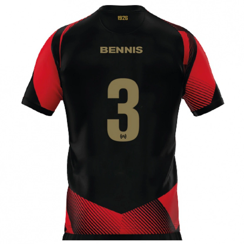 Danxen Herren Amir Bennis #3 Schwarz Rot Heimtrikot Trikot 2025/26 T-Shirt Österreich