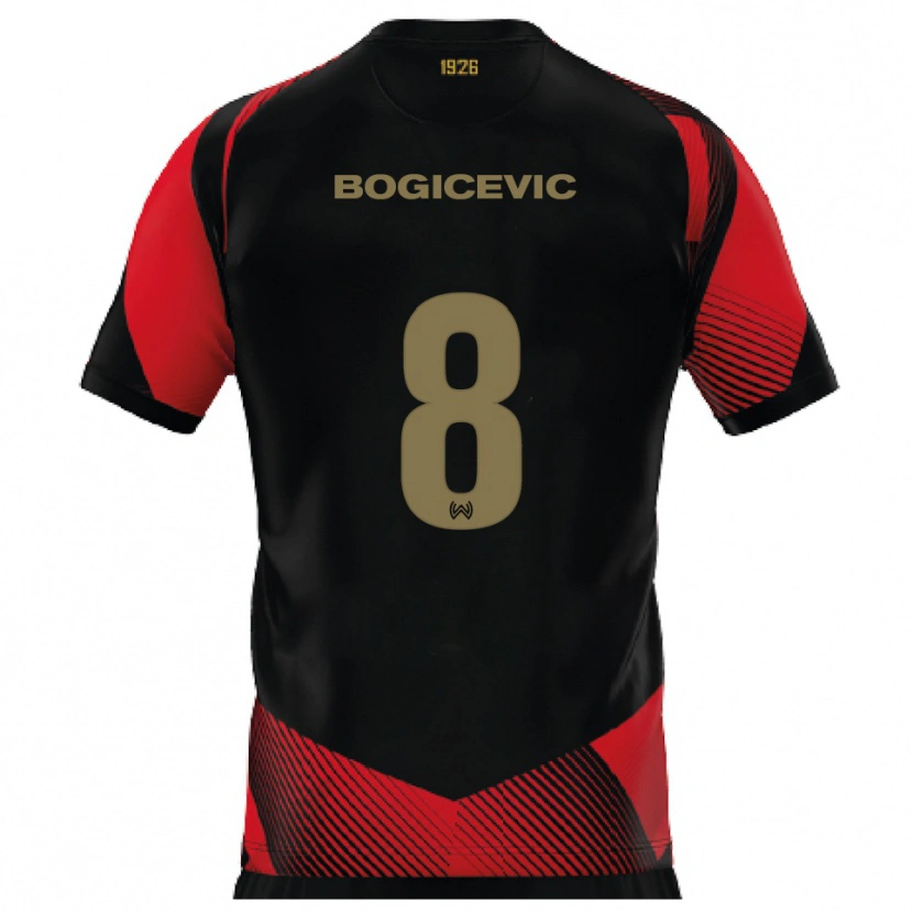 Danxen Herren Donny Bogicevic #8 Schwarz Rot Heimtrikot Trikot 2025/26 T-Shirt Österreich