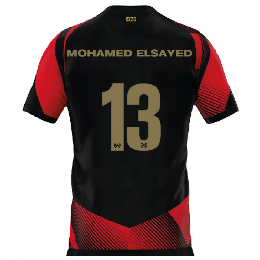 Danxen Herren Samir Mohamed Elsayed #13 Schwarz Rot Heimtrikot Trikot 2025/26 T-Shirt Österreich