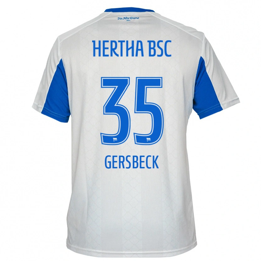 Danxen Herren Marius Gersbeck #35 Weiß Blau Auswärtstrikot Trikot 2025/26 T-Shirt Österreich
