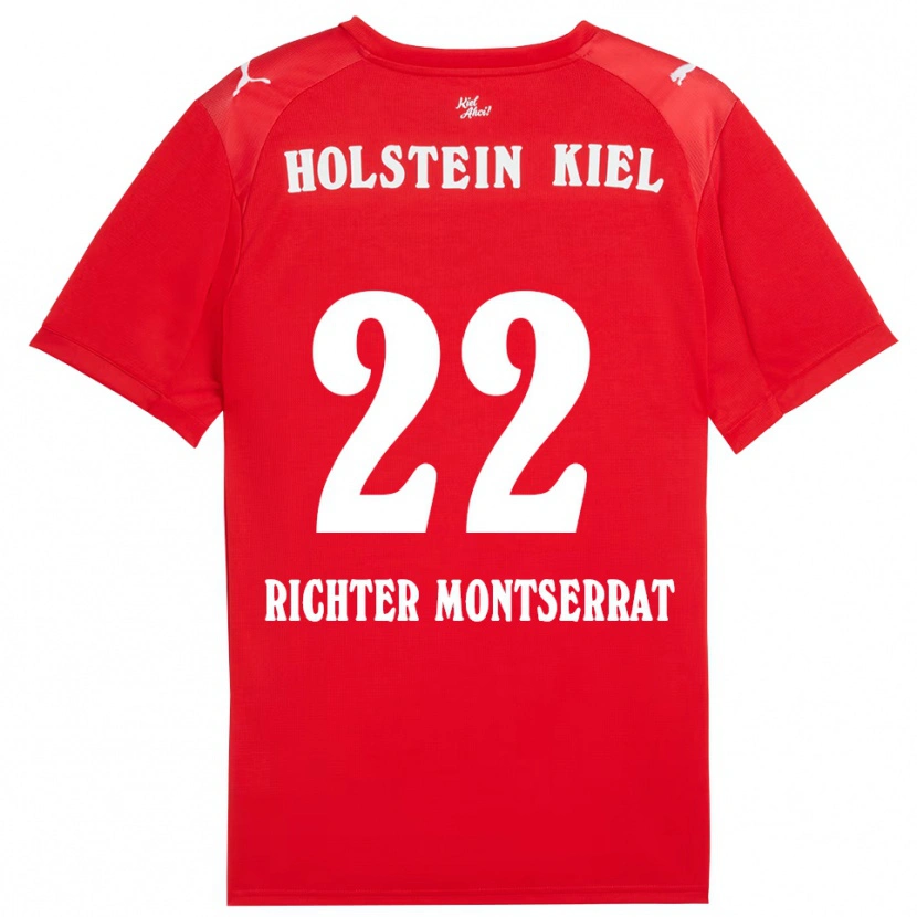 Danxen Herren Mark Richter Montserrat #22 Rot Blau Auswärtstrikot Trikot 2025/26 T-Shirt Österreich