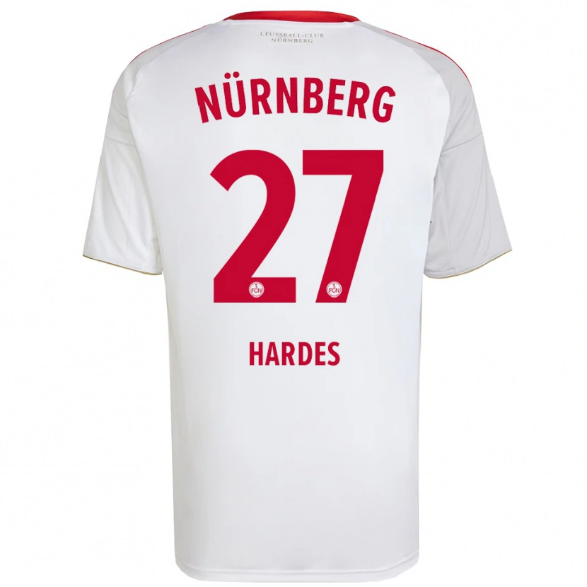 Danxen Herren Aaron Hardes #27 Weiß Rot Auswärtstrikot Trikot 2025/26 T-Shirt Österreich