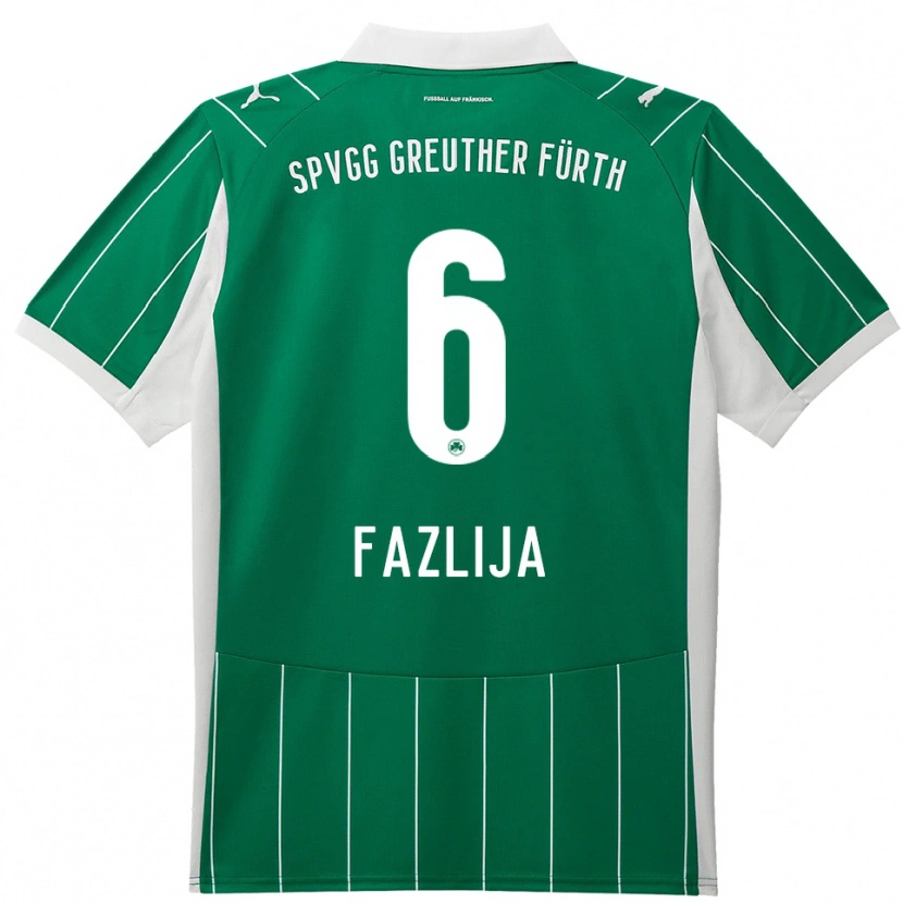 Danxen Herren Arjanit Fazlija #6 Grün Weiß Auswärtstrikot Trikot 2025/26 T-Shirt Österreich