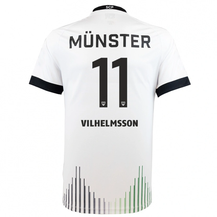 Danxen Herren Oscar Vilhelmsson #11 Weiß Schwarz Auswärtstrikot Trikot 2025/26 T-Shirt Österreich