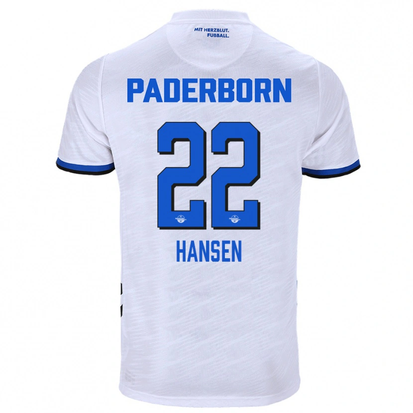 Danxen Herren Mattes Hansen #22 Weiß Blau Auswärtstrikot Trikot 2025/26 T-Shirt Österreich