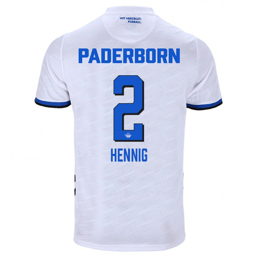 Danxen Herren Lenny Hennig #2 Weiß Blau Auswärtstrikot Trikot 2025/26 T-Shirt Österreich