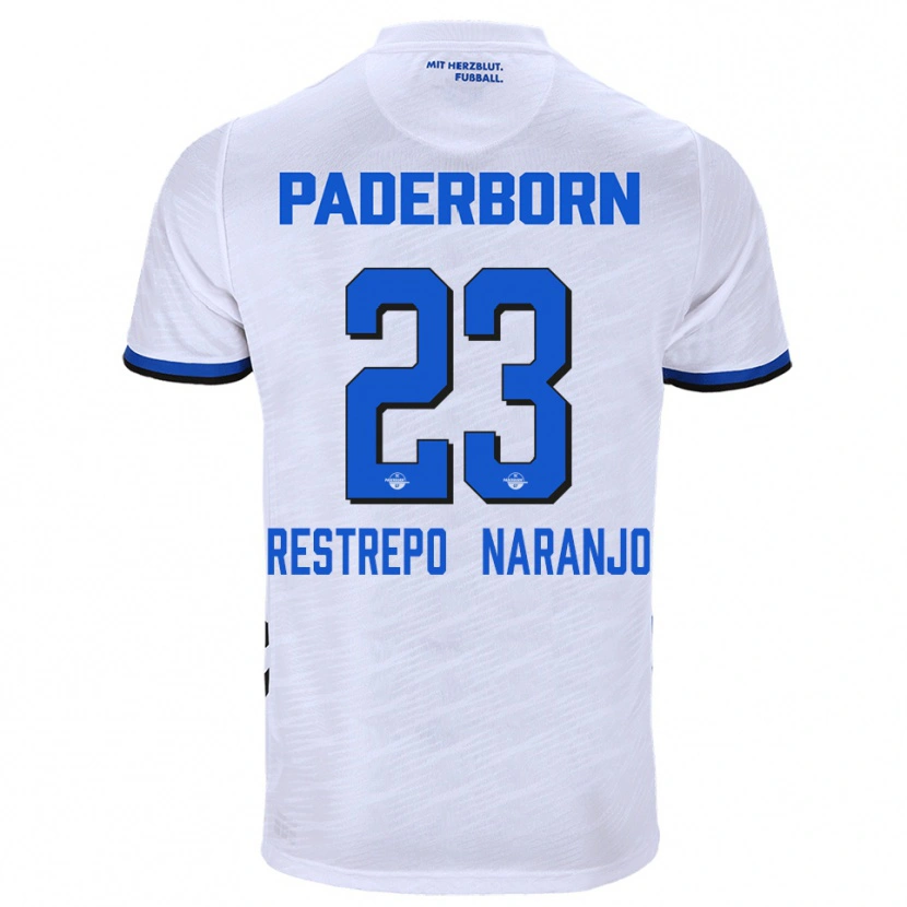 Danxen Herren Pedro Restrepo Naranjo #23 Weiß Blau Auswärtstrikot Trikot 2025/26 T-Shirt Österreich