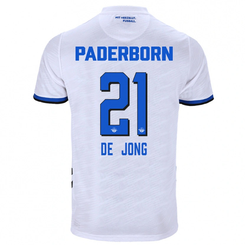 Danxen Herren Travis De Jong #21 Weiß Blau Auswärtstrikot Trikot 2025/26 T-Shirt Österreich