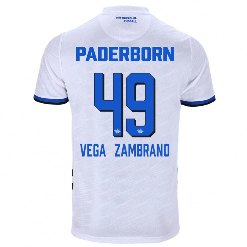 Danxen Herren Joel Vega Zambrano #49 Weiß Blau Auswärtstrikot Trikot 2025/26 T-Shirt Österreich