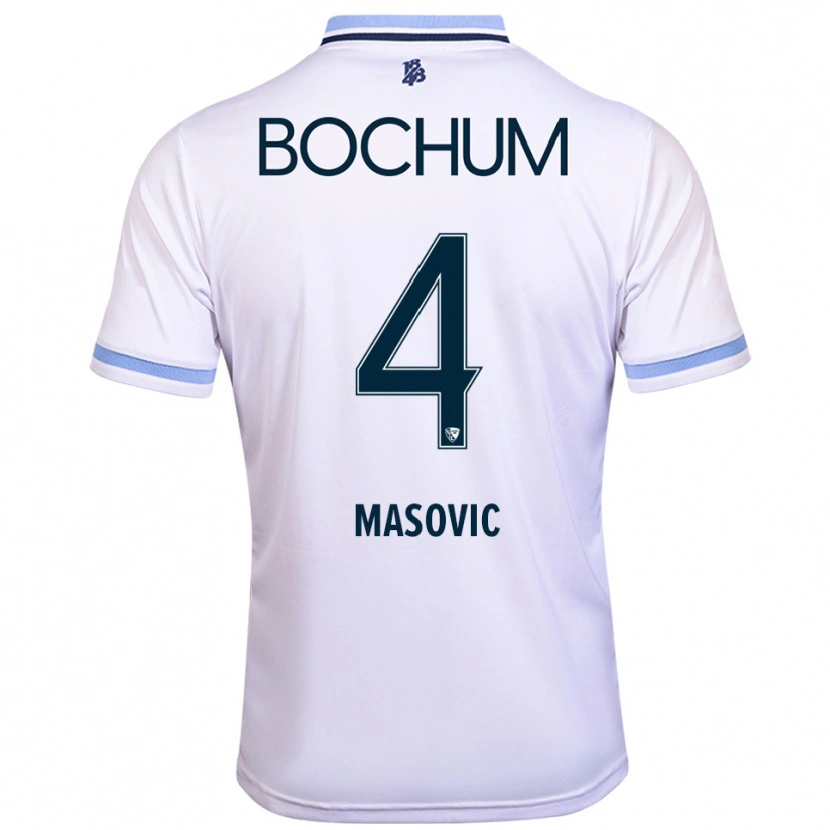 Danxen Herren Erhan Masovic #4 Weiß Himmelblau Auswärtstrikot Trikot 2025/26 T-Shirt Österreich
