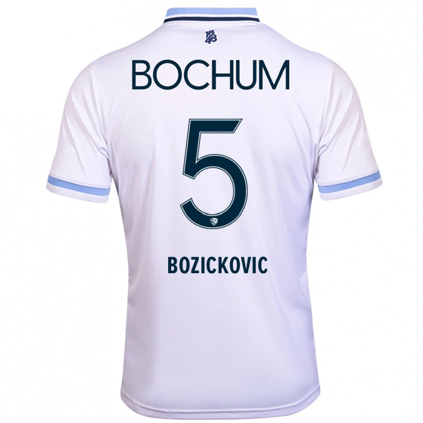 Danxen Herren Niko Bozickovic #5 Weiß Himmelblau Auswärtstrikot Trikot 2025/26 T-Shirt Österreich