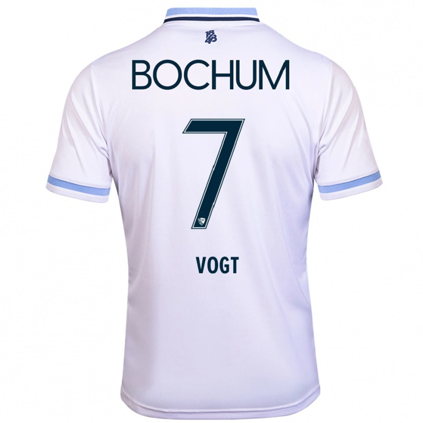 Danxen Herren Kevin Vogt #7 Weiß Himmelblau Auswärtstrikot Trikot 2025/26 T-Shirt Österreich
