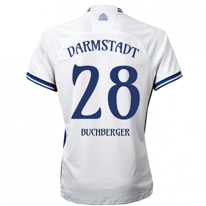 Danxen Herren Jonas Buchberger #28 Weiß Blau Auswärtstrikot Trikot 2025/26 T-Shirt Österreich