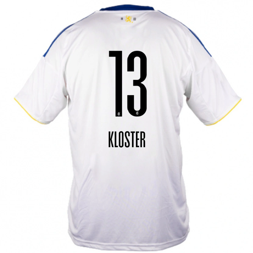 Danxen Herren Tim Kloster #13 Weiß Blau Gelb Auswärtstrikot Trikot 2025/26 T-Shirt Österreich