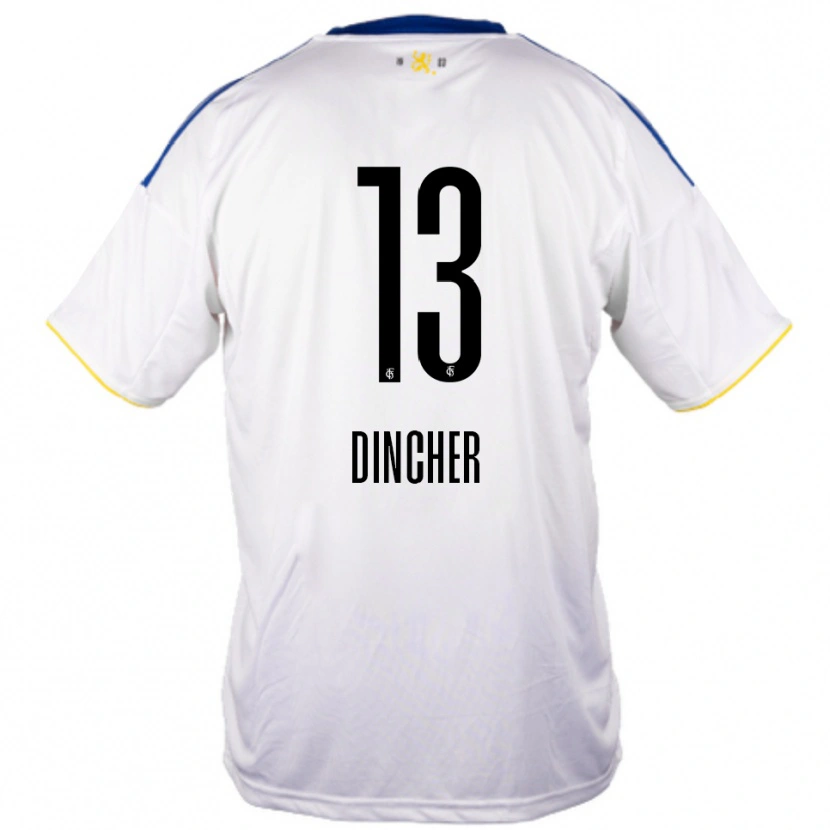 Danxen Herren Noah Dincher #13 Weiß Blau Gelb Auswärtstrikot Trikot 2025/26 T-Shirt Österreich
