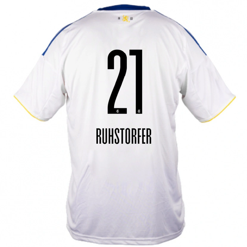 Danxen Herren Kimberly Ruhstorfer #21 Weiß Blau Gelb Auswärtstrikot Trikot 2025/26 T-Shirt Österreich