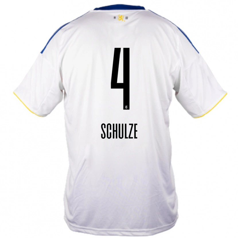 Danxen Herren Mateo Schulze #4 Weiß Blau Gelb Auswärtstrikot Trikot 2025/26 T-Shirt Österreich