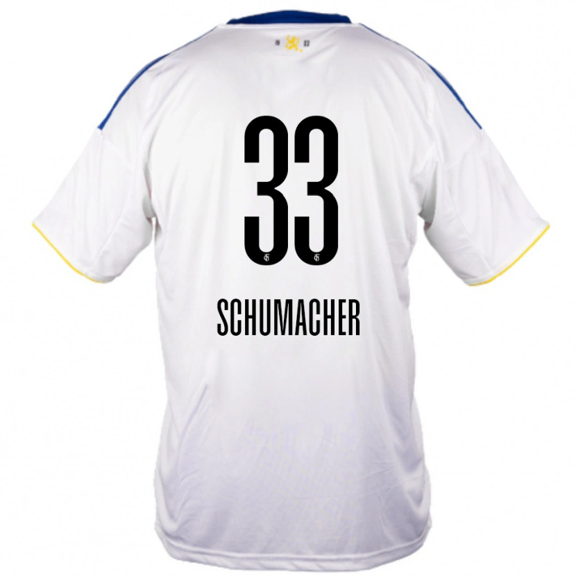 Danxen Herren Till Schumacher #33 Weiß Blau Gelb Auswärtstrikot Trikot 2025/26 T-Shirt Österreich