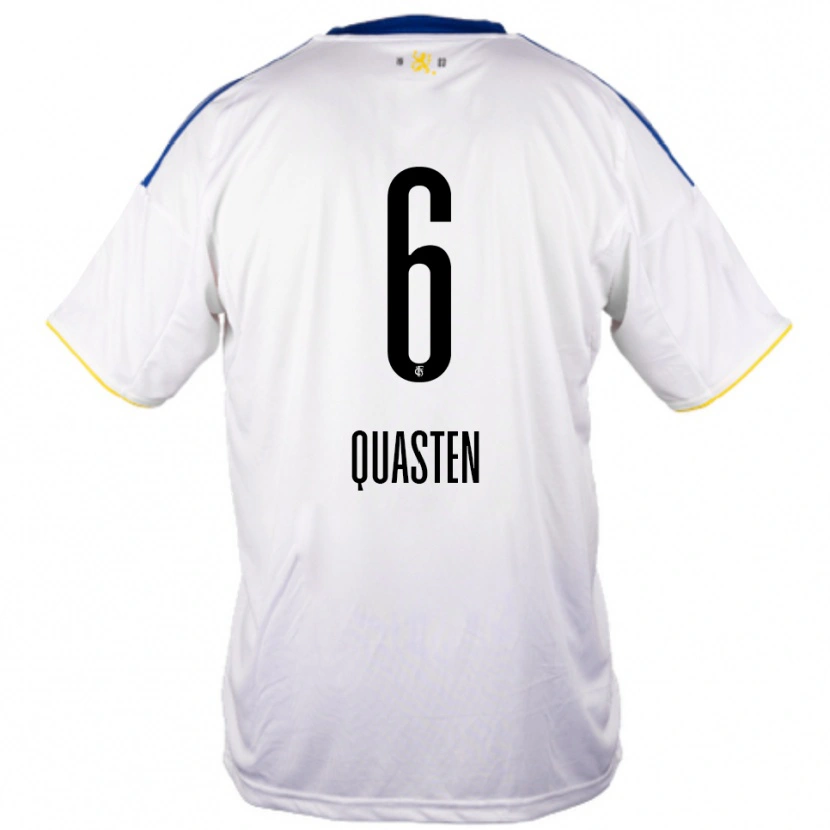Danxen Herren Felix Quasten #6 Weiß Blau Gelb Auswärtstrikot Trikot 2025/26 T-Shirt Österreich