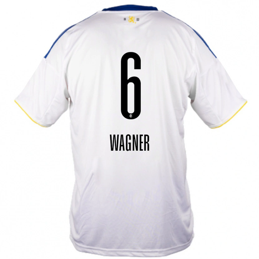Danxen Herren Emil Wagner #6 Weiß Blau Gelb Auswärtstrikot Trikot 2025/26 T-Shirt Österreich