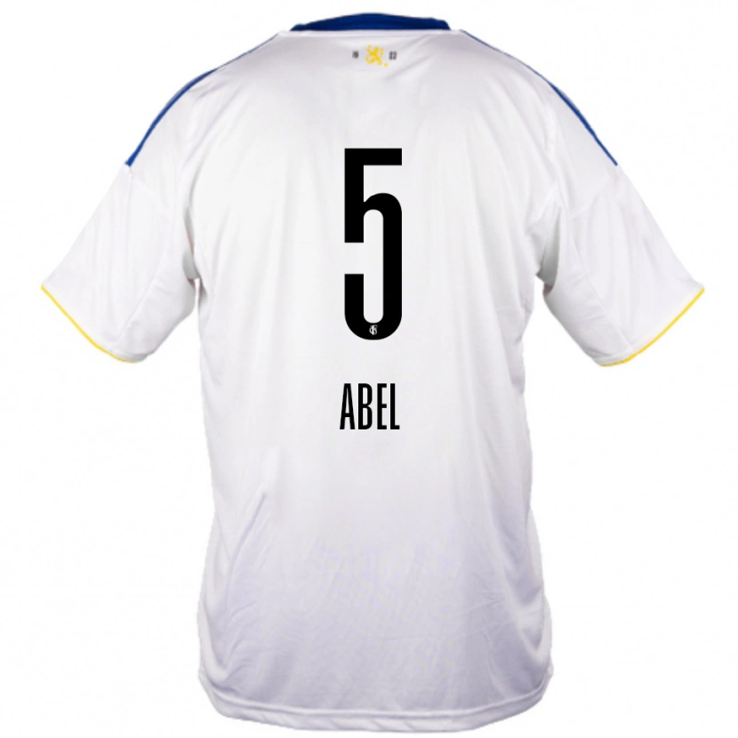Danxen Herren Andris Abel #5 Weiß Blau Gelb Auswärtstrikot Trikot 2025/26 T-Shirt Österreich