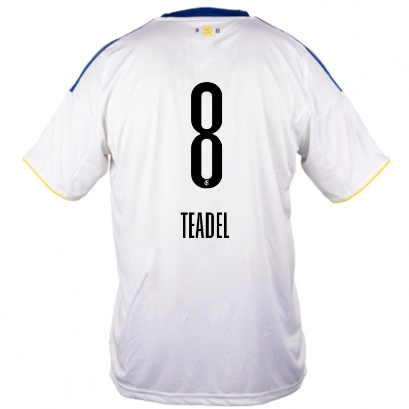 Danxen Herren Temesgen Teadel #8 Weiß Blau Gelb Auswärtstrikot Trikot 2025/26 T-Shirt Österreich
