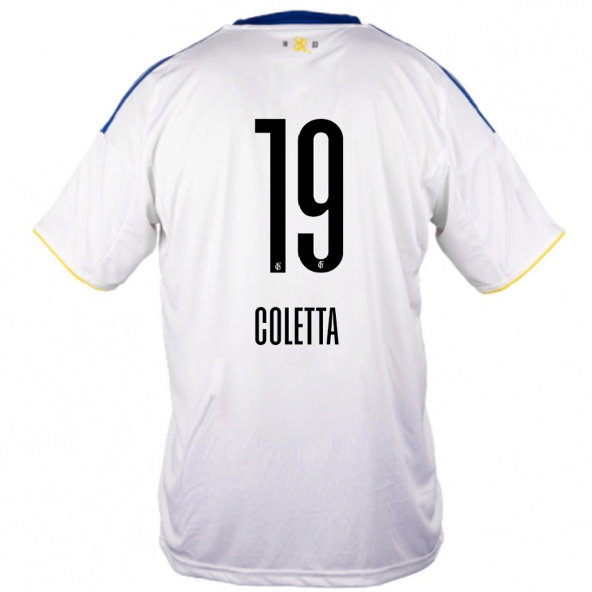 Danxen Herren Jayden Coletta #19 Weiß Blau Gelb Auswärtstrikot Trikot 2025/26 T-Shirt Österreich