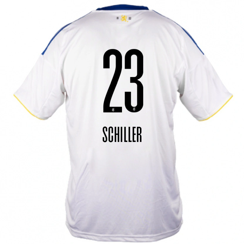 Danxen Herren Niklas Schiller #23 Weiß Blau Gelb Auswärtstrikot Trikot 2025/26 T-Shirt Österreich