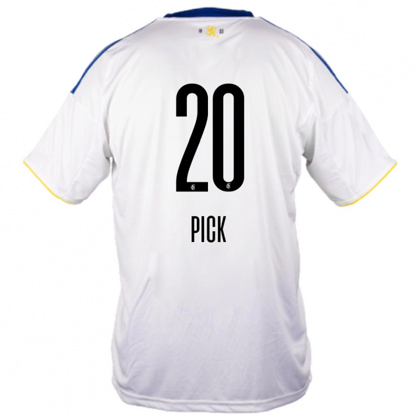 Danxen Herren Florian Pick #20 Weiß Blau Gelb Auswärtstrikot Trikot 2025/26 T-Shirt Österreich