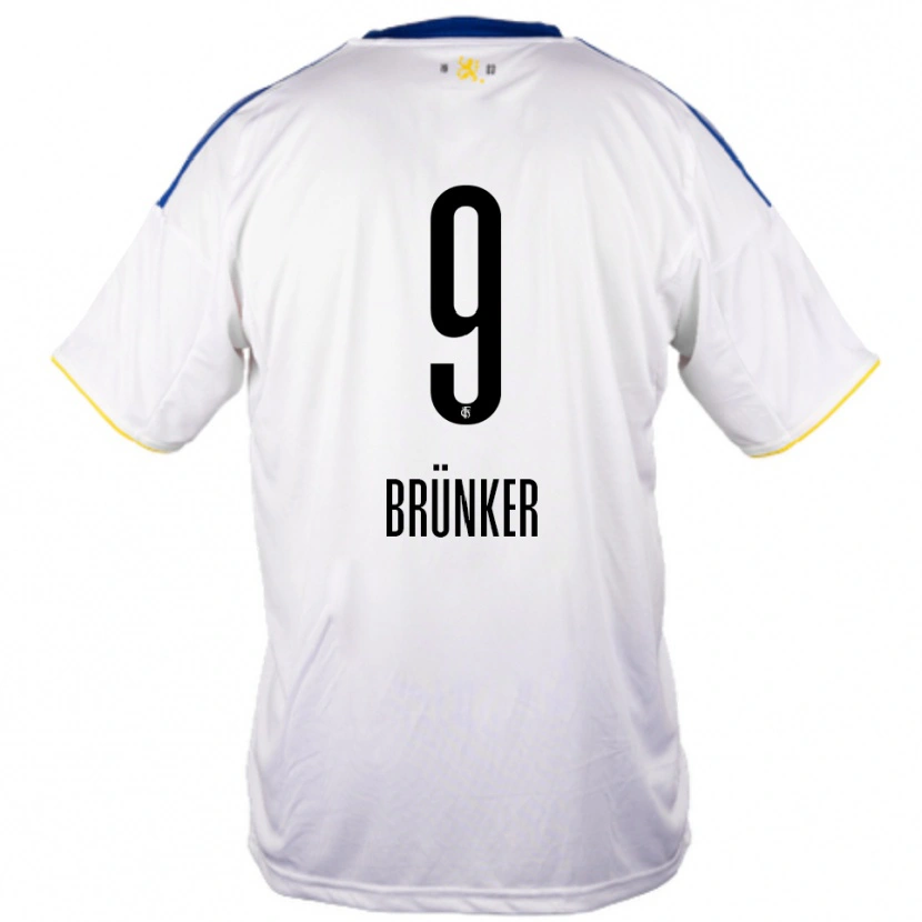 Danxen Herren Kai Brünker #9 Weiß Blau Gelb Auswärtstrikot Trikot 2025/26 T-Shirt Österreich