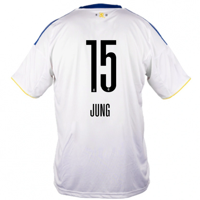 Danxen Herren Elias Jung #15 Weiß Blau Gelb Auswärtstrikot Trikot 2025/26 T-Shirt Österreich