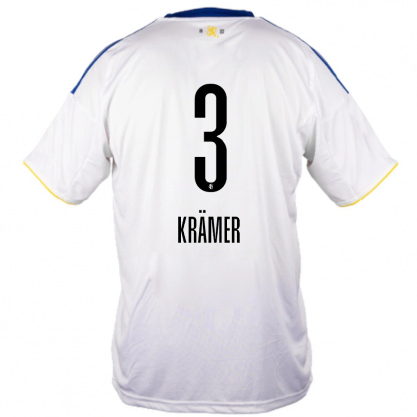 Danxen Herren Nils Krämer #3 Weiß Blau Gelb Auswärtstrikot Trikot 2025/26 T-Shirt Österreich