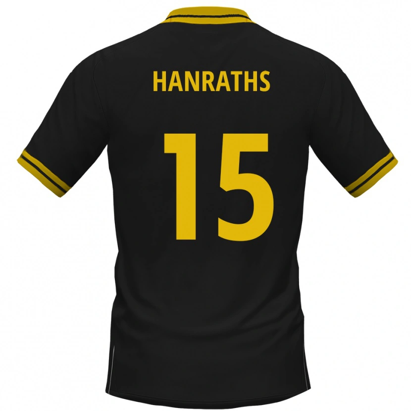 Danxen Herren Mika Hanraths #15 Schwarz Gelb Auswärtstrikot Trikot 2025/26 T-Shirt Österreich