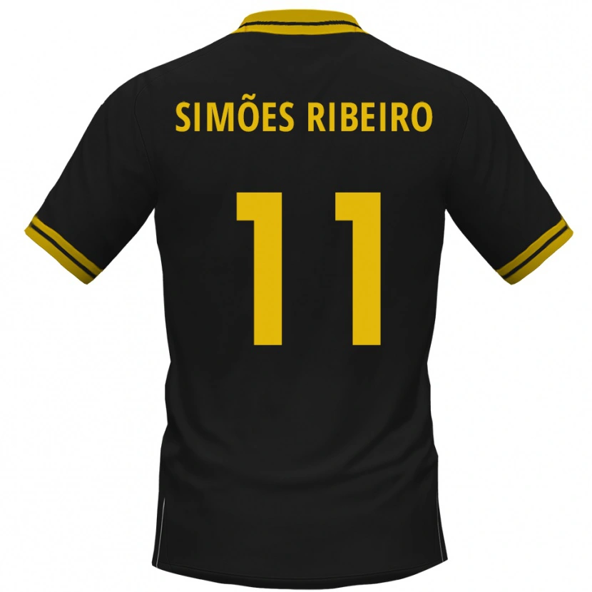 Danxen Herren Dominik Simões Ribeiro #11 Schwarz Gelb Auswärtstrikot Trikot 2025/26 T-Shirt Österreich