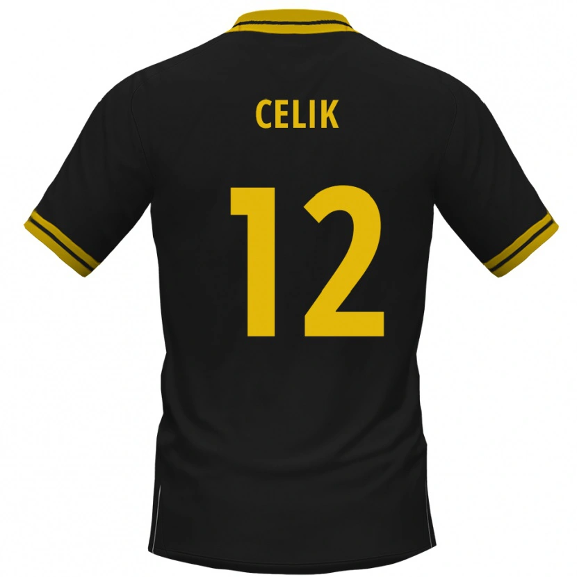 Danxen Herren Haci Celik #12 Schwarz Gelb Auswärtstrikot Trikot 2025/26 T-Shirt Österreich