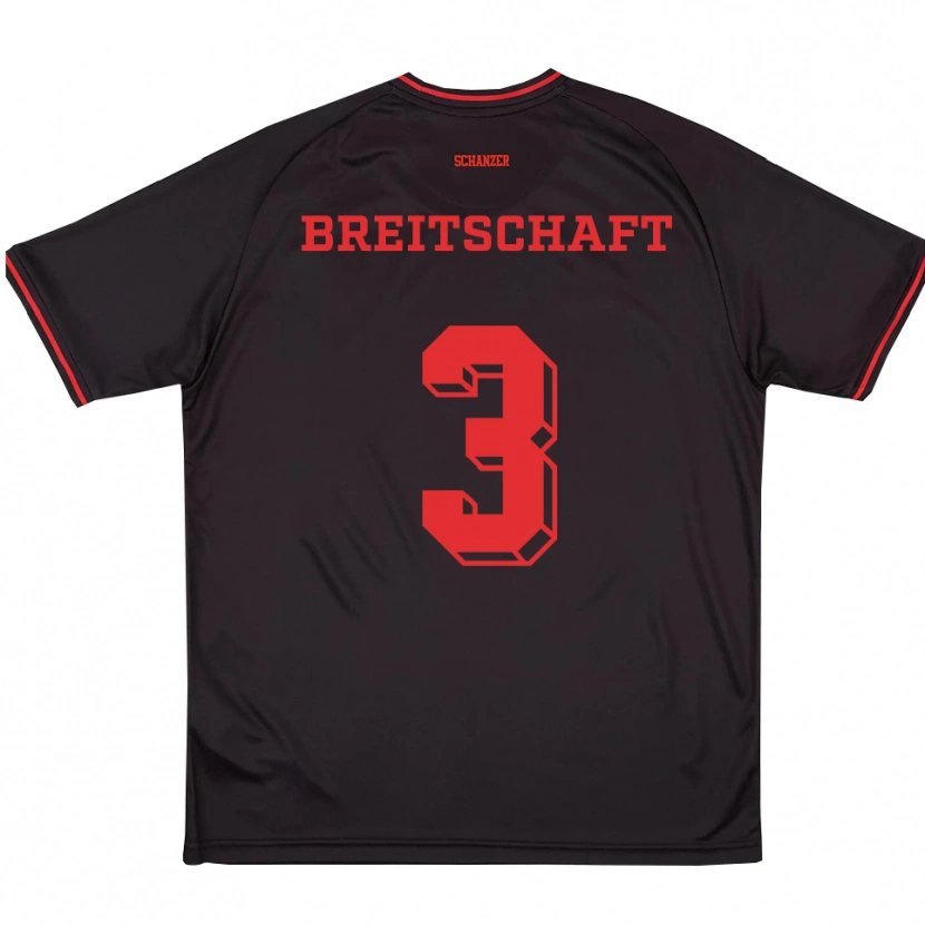 Danxen Herren Veit Breitschaft #3 Schwarz Rot Weiß Auswärtstrikot Trikot 2025/26 T-Shirt Österreich