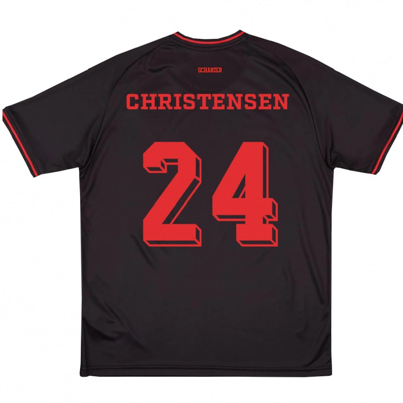 Danxen Herren Gustav Christensen #24 Schwarz Rot Weiß Auswärtstrikot Trikot 2025/26 T-Shirt Österreich